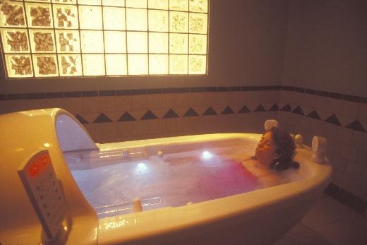 Seawater bath, a thalassotherapy treatment at Gurney's Sea Water Spa in Montauk, New York